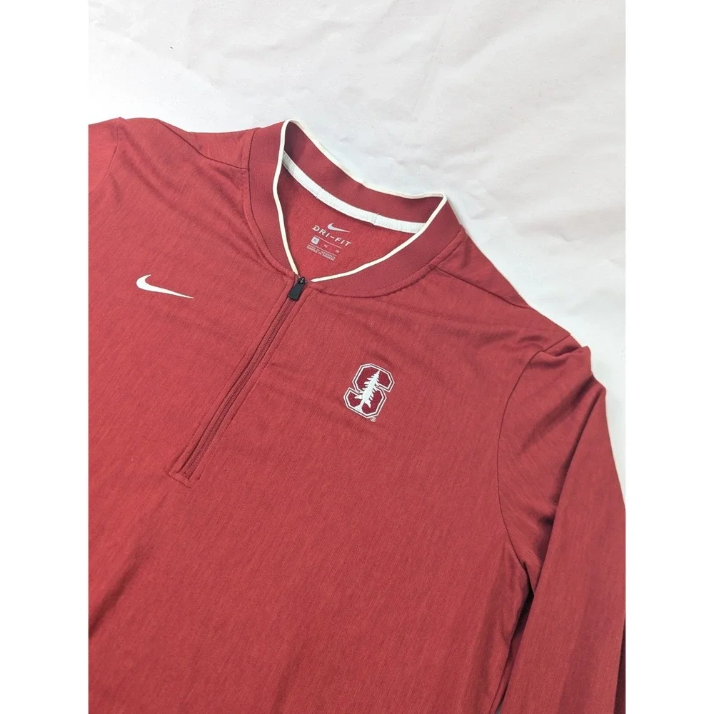 Nike Team Stanford XL Swoosh 1/4 Zip Quarter Performance Pullover Mid Weight Red